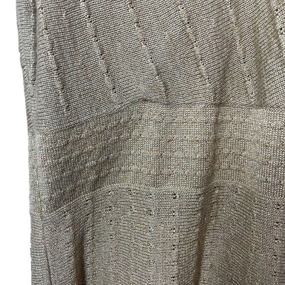 NWOT Calvin Klein A-Line Knit Metallic Mini Dress in Gold Size M - Picture 8 of 11